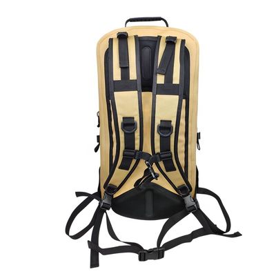 کوله پشتی پیاده روی 25 لیتری زرد، کوله پشتی پیاده روی مقاوم در برابر آب TPU 840D Material