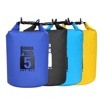 کیسه خشک آبی سیاه و سفید زرد PVC خشک برای ماجراهای خارج از منزل OEM