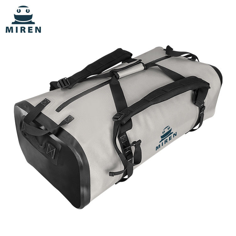 کیسه خشک ضد آب Duffel Bag 70 لیتری مواد TPU رنگ خاکستری روشن